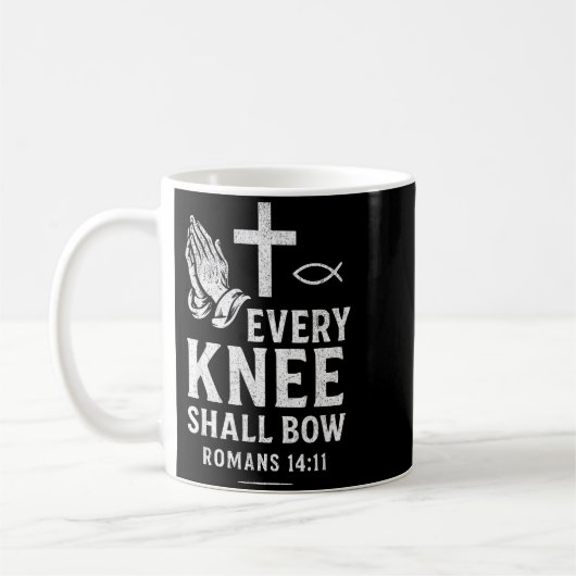 Every Knee Shall Fall Romans 14_11  コーヒーマグカップ (左)