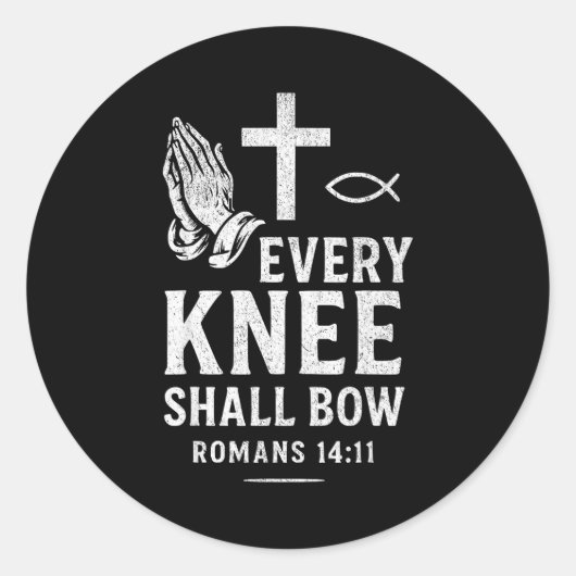Every Knee Shall Fall Romans 14_11  ラウンドシール (正面)