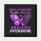 Every Life Matters Prevent Overdose Awareness Purp マグネット (正面)