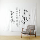 “Every Love Story Is Beautiful” Elegant Wedding  タペストリー (インサイチュ(横))