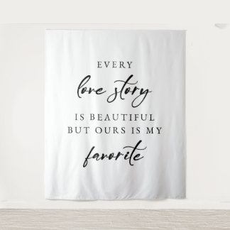 “Every Love Story Is Beautiful” Elegant Wedding  タペストリー