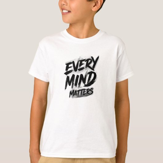 Every Mind Matters ブラシストローク グラフィック Tシャツ (正面)