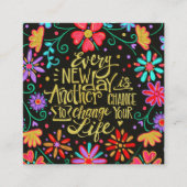 「Every New Day」インスピレーションカード スクエア名刺 (正面)