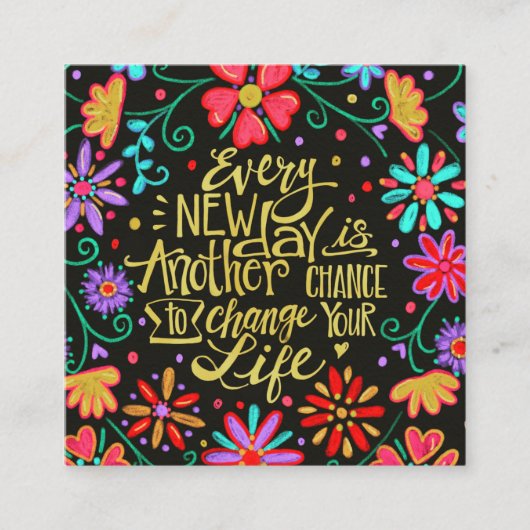 「Every New Day」インスピレーションカード スクエア名刺 (正面)