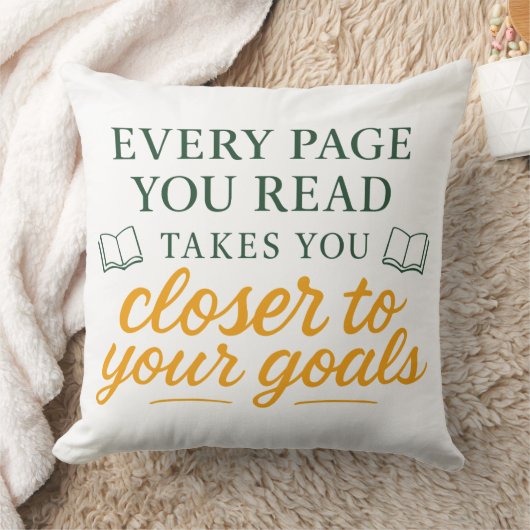 Every Page You Read | Motivational Reading Quote クッション (ブランケット)