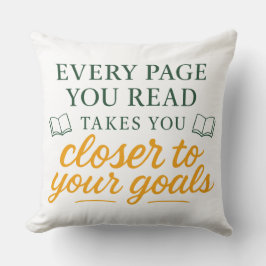Every Page You Read | Motivational Reading Quote クッション