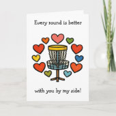 Every Round is Better | Disc Golf Valentine's Day カード (正面)