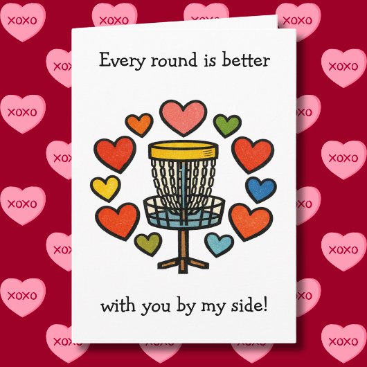 Every Round is Better | Disc Golf Valentine's Day カード