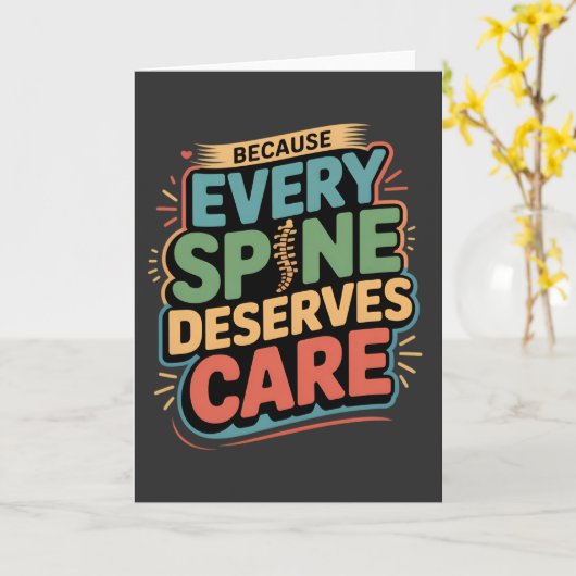 Every Spine Deserves Care Chiropractor Quote カード (黄色い花)