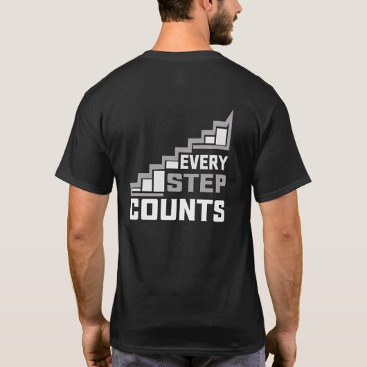 Every Step Counts Typography T-shirt Design Tシャツ (裏面)