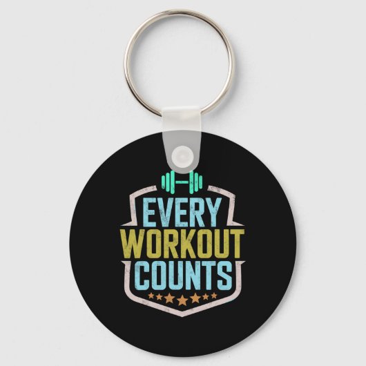 Every Workout Counts Funny Gym Sayings Motivated V キーホルダー (正面)