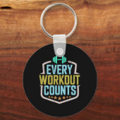 Every Workout Counts Funny Gym Sayings Motivated V キーホルダー (正面)