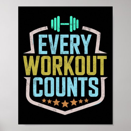 Every Workout Counts Funny Gym Sayings Motivated V ポスター (正面)