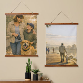 Everyday Dog Walk Vertical Tapestry Wall Art Set 吊り下げ型タペストリー