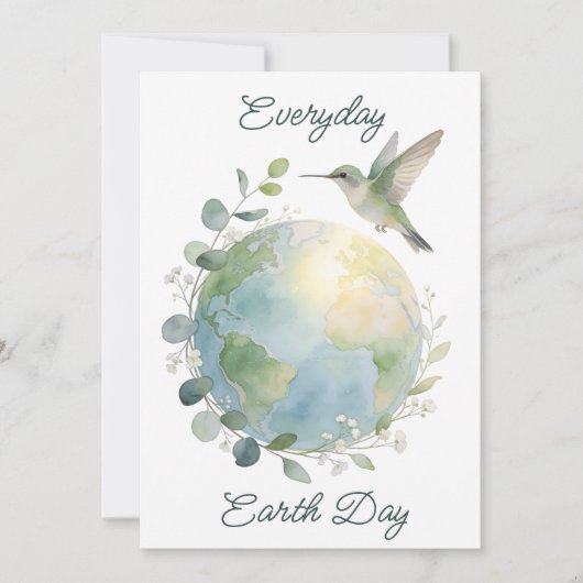 Everyday Earth Day Hummingbird Bird シーズンカード (正面)