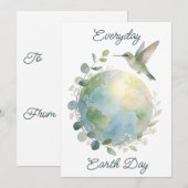 Everyday Earth Day Hummingbird Bird シーズンカード (正面/裏面)