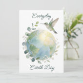 Everyday Earth Day Hummingbird Bird シーズンカード (スタンド正面)
