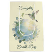 Everyday Earth Day Hummingbird Bird ミディアムペーパーバッグ (裏面)