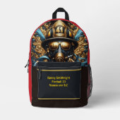 Everyday Heroesファイアーファイターリフレクション プリントバックパック (正面)