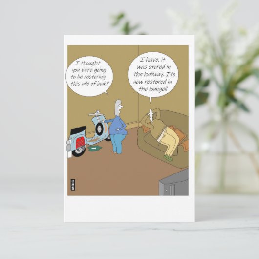 Everyday humour card for the old scooter fanatic (スタンド正面)