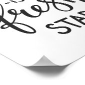 Everyday is a Fresh Start Inspirational Quote Art ポスター (角)