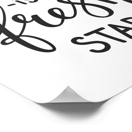 Everyday is a Fresh Start Inspirational Quote Art ポスター (角)