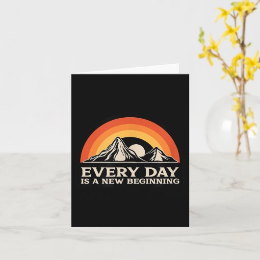 Everyday Is A New Beginning Men Women Buddhist Quo カード (黄色い花)