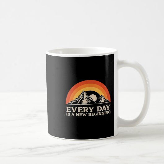 Everyday Is A New Beginning Men Women Buddhist Quo コーヒーマグカップ (右)