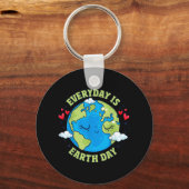 Everyday Is Earth Day 祝 Earth Day Environm キーホルダー (正面)