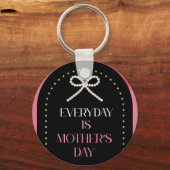 Everyday is Mothers Day Elegance Pink Bow Keychain キーホルダー (正面)