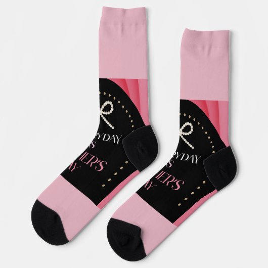 Everyday is Mothers Day Elegance Pink Bow Socks ソックス (左)