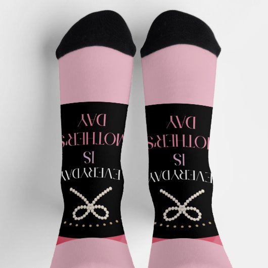 Everyday is Mothers Day Elegance Pink Bow Socks ソックス (上部)