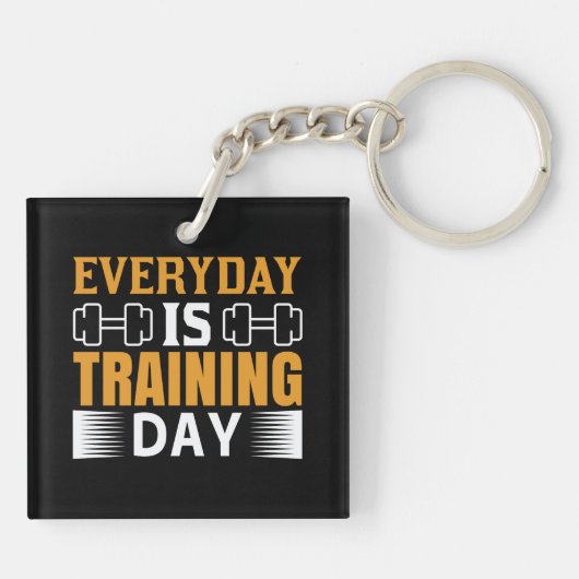 Everyday Is Training Day Gymエクササイズトレーニング キーホルダー (裏面)