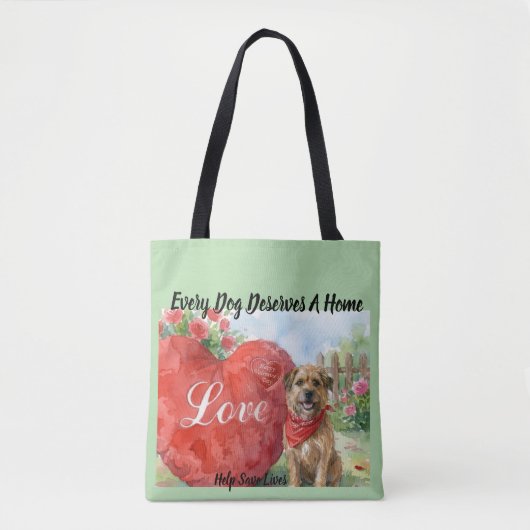 Everyday Tote  Bag for th Adopted Dog Owner トートバッグ (正面)