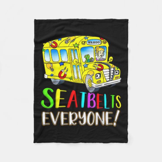 Everyoneおもしろい魔法スクールバスドライバジョブプライド フリースブランケット (正面)