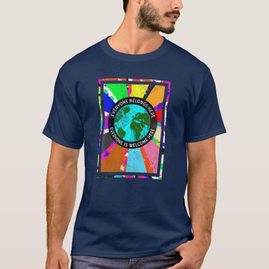 Everyone Belongs Here Earth DayゲイプライドLGTBQ Al Tシャツ (正面)