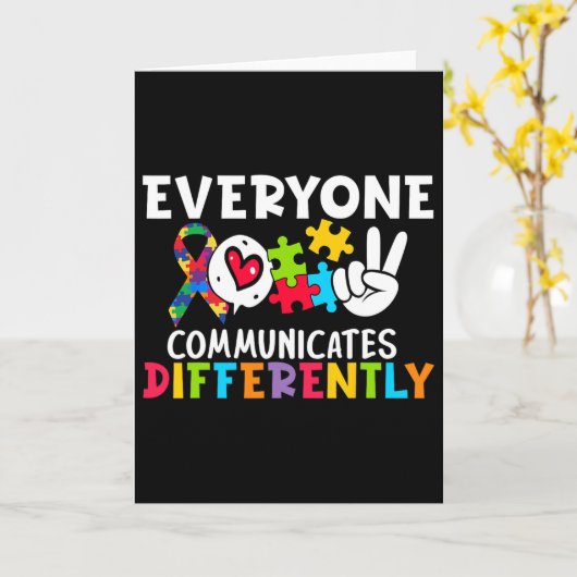 Everyone Communicates Differently Speech Therapy  カード (黄色い花)