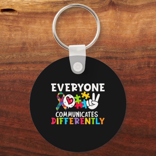 Everyone Communicates Differently Speech Therapy  キーホルダー (正面)