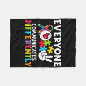 Everyone Communicates Differently Speech Therapy  フリースブランケット (正面(横))