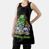 Everyone Croaks Frogスカルマッシュルームエステティックコット エプロン (インサイチュ)