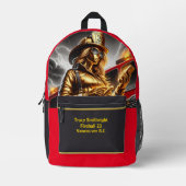 Everyone Heroes Golden Fire Fightersが電話 プリントバックパック (正面)