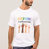 Everyone Is Welcome Here – Diversity & Inclusion Tシャツ (正面)
