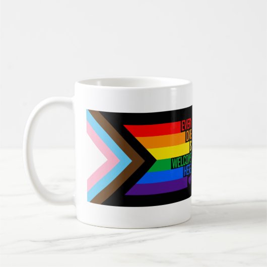 Everyone is Welcome Here (Progressプライド)フラグ コーヒーマグカップ (左)