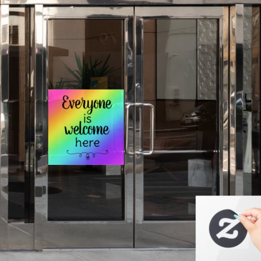 Everyone is Welcome Here Window Stick ウィンドウサイン (オフィスドア)