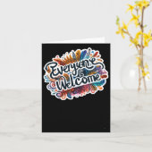 Everyone Is Welcome Sticker カード (黄色い花)