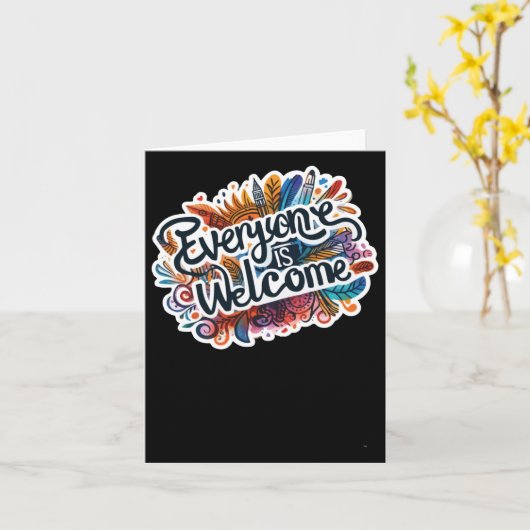 Everyone Is Welcome Sticker カード (黄色い花)