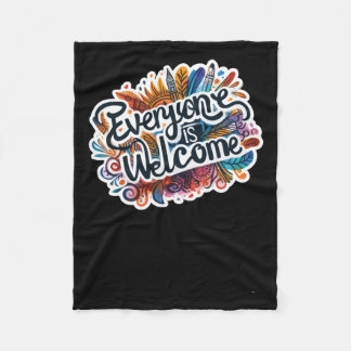 Everyone Is Welcome Sticker フリースブランケット
