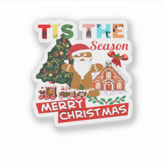 Everyone Loves A At Christmas Christmas Santas Com シール (正面)