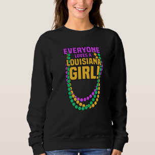 Everyone Loves Louisiana Girl Mardi GrasビーズPar スウェットシャツ