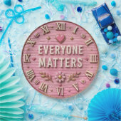 Everyone Matters Inspirational Kindness Quote Pink ペーパープレート (パーティー)